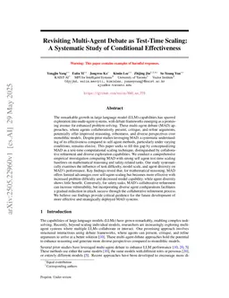 Revisiting Multi-Agent Debate as Test-Time Scaling: A Systematic Study of Conditional Effectiveness