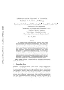 A Computational Approach to Improving Fairness in K-means Clustering