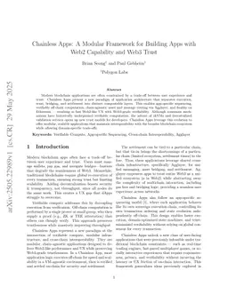 Chainless Apps: A Modular Framework for Building Apps with Web2 Capability and Web3 Trust