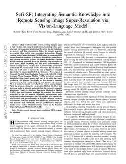 SeG-SR: Integrating Semantic Knowledge into Remote Sensing Image Super-Resolution via Vision-Language Model