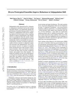 Diverse Prototypical Ensembles Improve Robustness to Subpopulation Shift