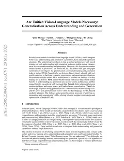 Are Unified Vision-Language Models Necessary: Generalization Across Understanding and Generation