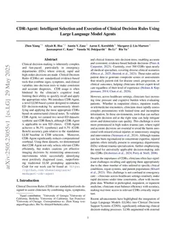 CDR-Agent: Intelligent Selection and Execution of Clinical Decision Rules Using Large Language Model Agents