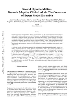 Second Opinion Matters: Towards Adaptive Clinical AI via the Consensus of Expert Model Ensemble