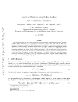 Gradient Methods with Online Scaling Part I. Theoretical Foundations