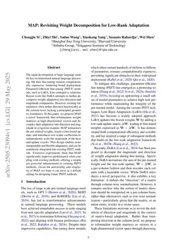 MAP: Revisiting Weight Decomposition for Low-Rank Adaptation