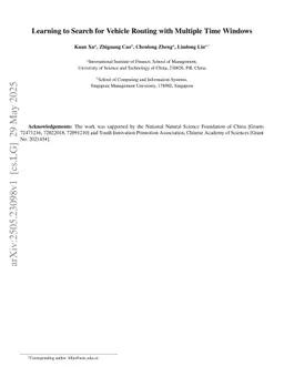 Learning to Search for Vehicle Routing with Multiple Time Windows