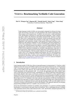 VERINA: Benchmarking Verifiable Code Generation