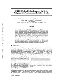 DOPPLER: Dual-Policy Learning for Device Assignment in Asynchronous Dataflow Graphs