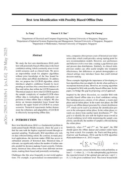 Best Arm Identification with Possibly Biased Offline Data