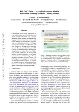 Tell, Don't Show: Leveraging Language Models' Abstractive Retellings to Model Literary Themes