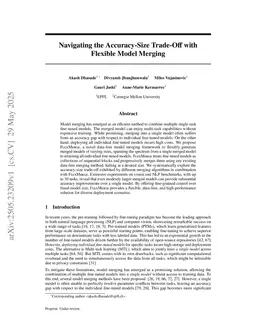 Navigating the Accuracy-Size Trade-Off with Flexible Model Merging