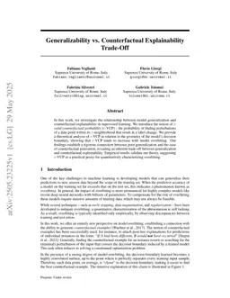 Generalizability vs. Counterfactual Explainability Trade-Off