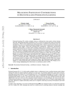 How to Evaluate Participant Contributions in Decentralized Federated Learning