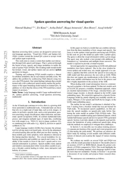 Spoken question answering for visual queries