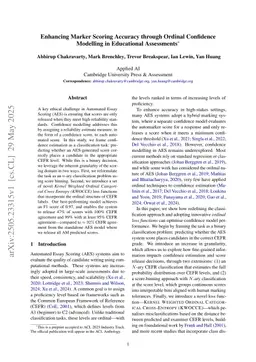 Enhancing Marker Scoring Accuracy through Ordinal Confidence Modelling in Educational Assessments