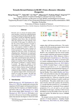 Towards Reward Fairness in RLHF: From a Resource Allocation Perspective