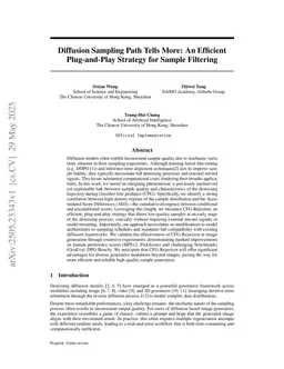 Diffusion Sampling Path Tells More: An Efficient Plug-and-Play Strategy for Sample Filtering