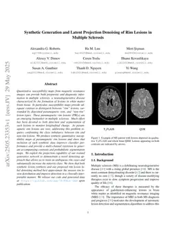 Synthetic Generation and Latent Projection Denoising of Rim Lesions in Multiple Sclerosis