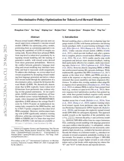 Discriminative Policy Optimization for Token-Level Reward Models