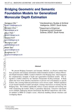 Bridging Geometric and Semantic Foundation Models for Generalized Monocular Depth Estimation