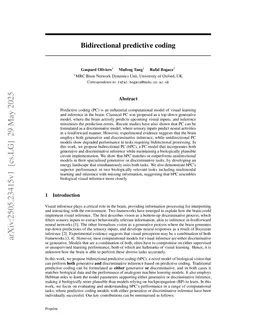 Bidirectional predictive coding