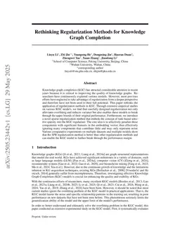 Rethinking Regularization Methods for Knowledge Graph Completion