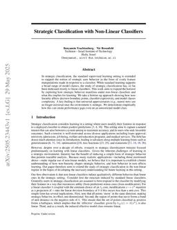 Strategic Classification with Non-Linear Classifiers