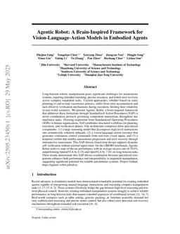 Agentic Robot: A Brain-Inspired Framework for Vision-Language-Action Models in Embodied Agents