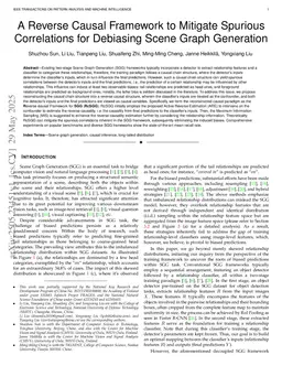 A Reverse Causal Framework to Mitigate Spurious Correlations for Debiasing Scene Graph Generation