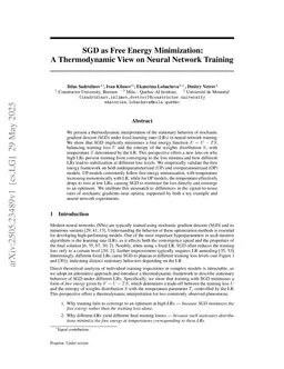 SGD as Free Energy Minimization: A Thermodynamic View on Neural Network Training