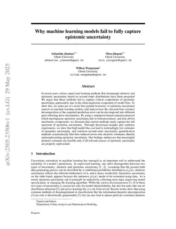 Why Machine Learning Models Fail to Fully Capture Epistemic Uncertainty