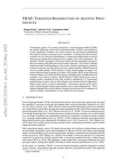 TRAP: Targeted Redirecting of Agentic Preferences