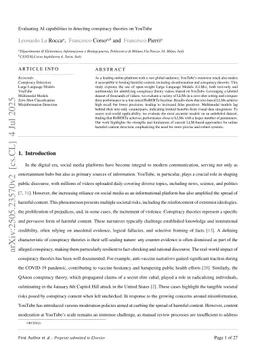 Evaluating AI capabilities in detecting conspiracy theories on YouTube