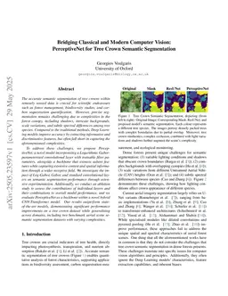 Bridging Classical and Modern Computer Vision: PerceptiveNet for Tree Crown Semantic Segmentation