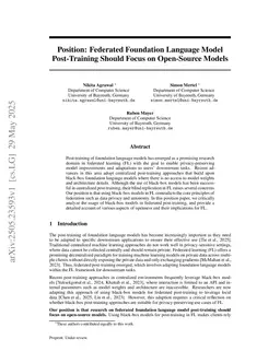 Position: Federated Foundation Language Model Post-Training Should Focus on Open-Source Models