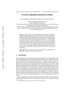 Towards Explainable Sequential Learning