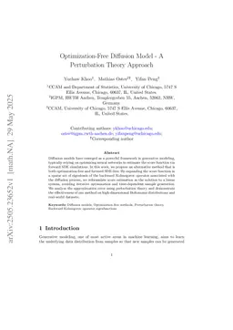 Optimization-Free Diffusion Model -- A Perturbation Theory Approach
