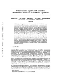 Computational Algebra with Attention: Transformer Oracles for Border Basis Algorithms