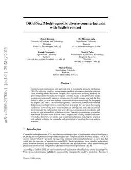 DiCoFlex: Model-agnostic diverse counterfactuals with flexible control
