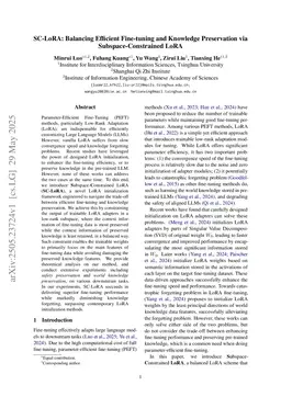 SC-LoRA: Balancing Efficient Fine-tuning and Knowledge Preservation via Subspace-Constrained LoRA