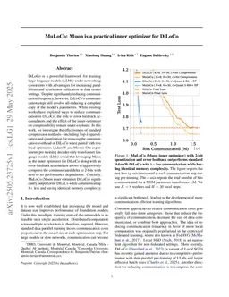 MuLoCo: Muon is a practical inner optimizer for DiLoCo