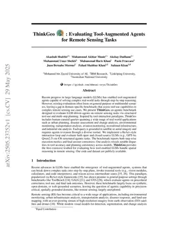 ThinkGeo: Evaluating Tool-Augmented Agents for Remote Sensing Tasks