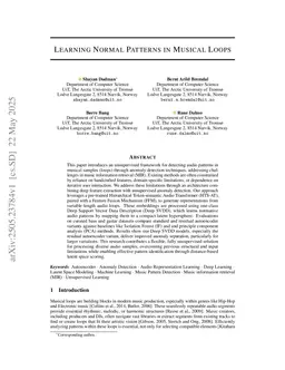 Learning Normal Patterns in Musical Loops