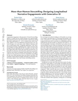 More-than-Human Storytelling: Designing Longitudinal Narrative Engagements with Generative AI