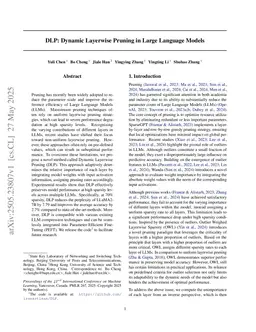 DLP: Dynamic Layerwise Pruning in Large Language Models