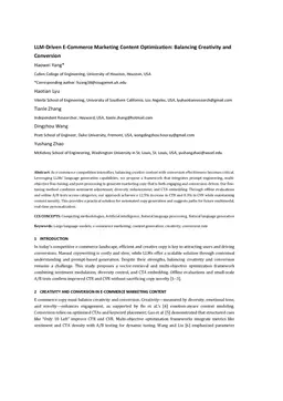 LLM-Driven E-Commerce Marketing Content Optimization: Balancing Creativity and Conversion