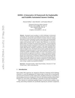 Ratas framework: A comprehensive genai-based approach to rubric-based marking of real-world textual exams