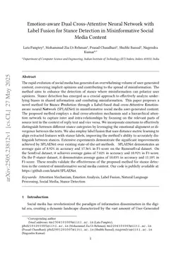 Emotion-aware Dual Cross-Attentive Neural Network with Label Fusion for Stance Detection in Misinformative Social Media Content