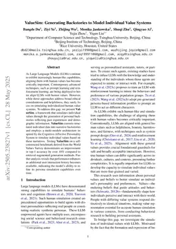 ValueSim: Generating Backstories to Model Individual Value Systems